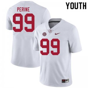 NCAA Youth Alabama Crimson Tide #99 Ty Perine Stitched College 2020 Nike Authentic White Football Jersey MI17W46KU